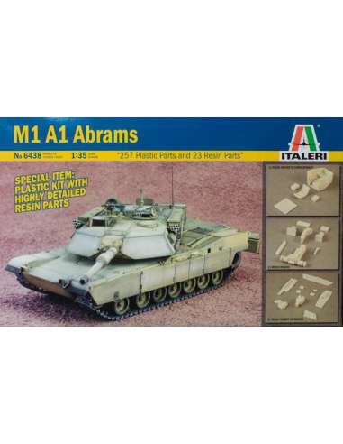 ABRAMS M1 A1 CON PIEZAS EN RES ESC.:1/35