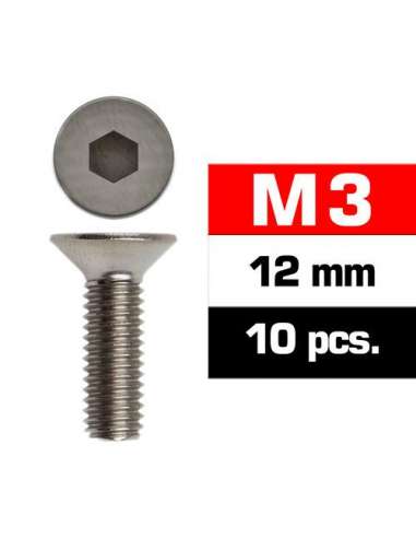 Tornillo Allen Avellanado 3x12mm 10 Und.