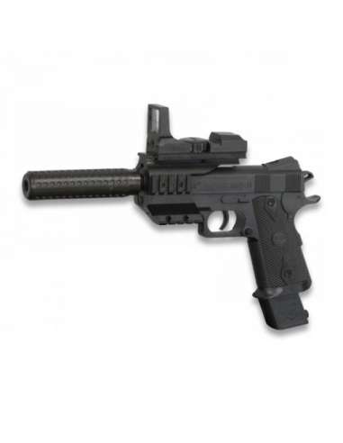 Pistola aire suave con silenciador. Cym