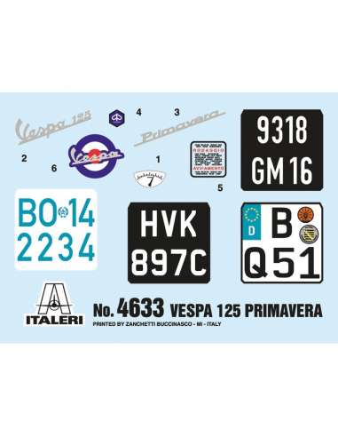 Maqueta Moto Vespa 125 Primavera 1/9