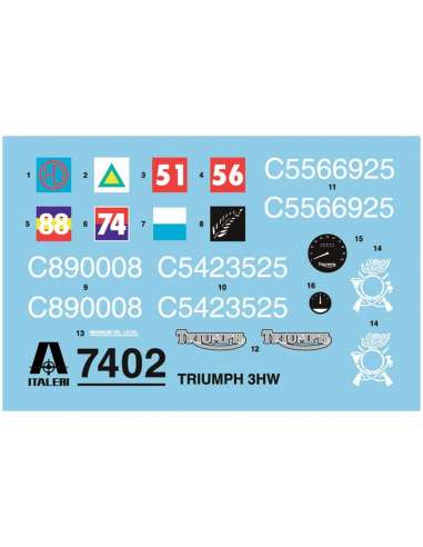 Maqueta Moto Triumph 3HW Escala 1/9