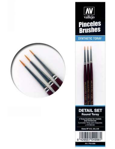 Set de Pinceles Toray (4/0, 3/0 y 2/0)