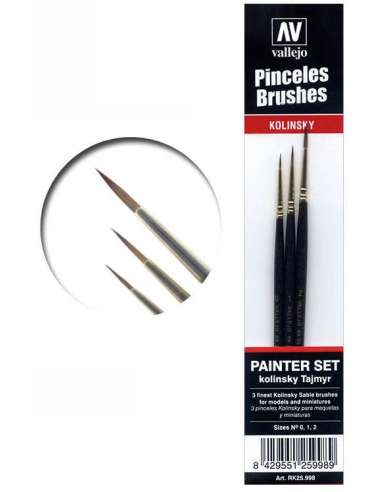 Set de Pinceles Kolinsky-Tajmyr 0, 1 y 2