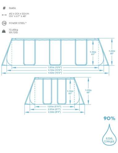Piscina Tubular Rectangular Power Steel.
