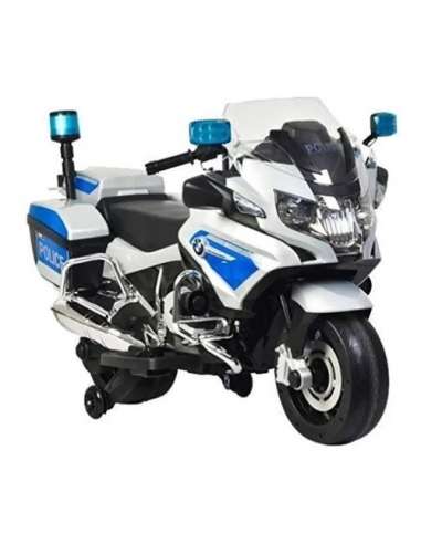 Moto Bmw Policia Blanca y Azul Con Luz