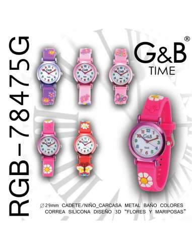 Reloj  Infantil Correa 3D Rosa y Lila
