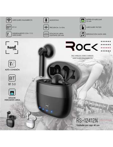 Auriculares inalambrico Negros  SamiRock