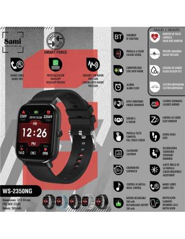 Reloj Wearable Smartwatch Smartfor Negro