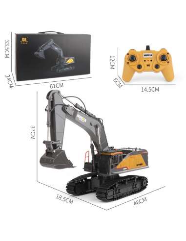 Excavadora Huina 1592 Escala 1/14 R.C. 