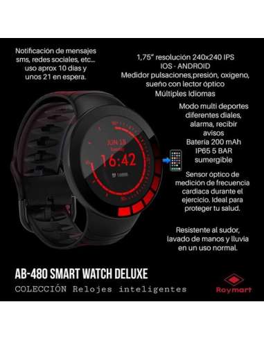 Reloj Smart Watch Deluxe Negro