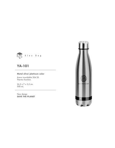 Botella Acero Inox 500ML Save the Planet