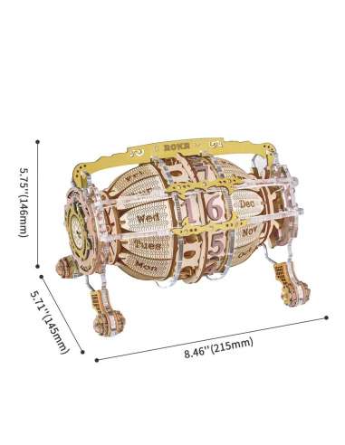 Maqueta Calendario Con Reloj 3D