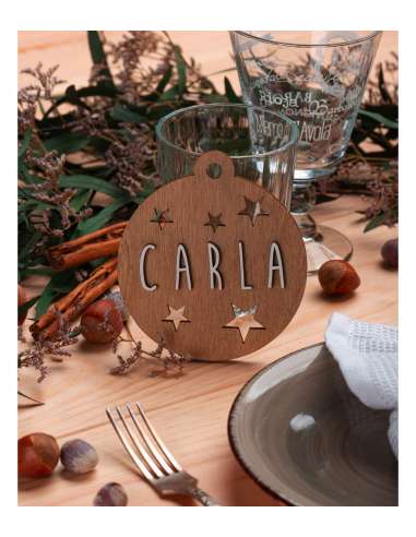 Bola en Madera Para Arbol Personalizable