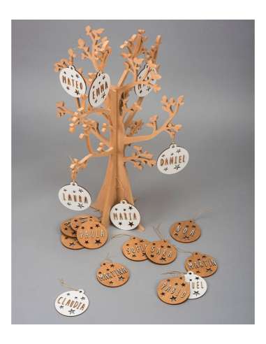 Bola Madera Color Blanco Personalizable