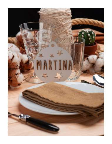 Bola Madera Color Blanco Personalizable