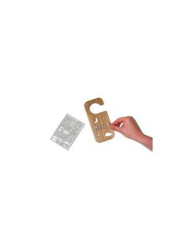 Placa Pomo Puerta Madera C/Letras Corazo