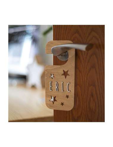 Placa Pomo Puerta Madera Estrella Letras Placa Pomo Puerta Madera Estrella Letras