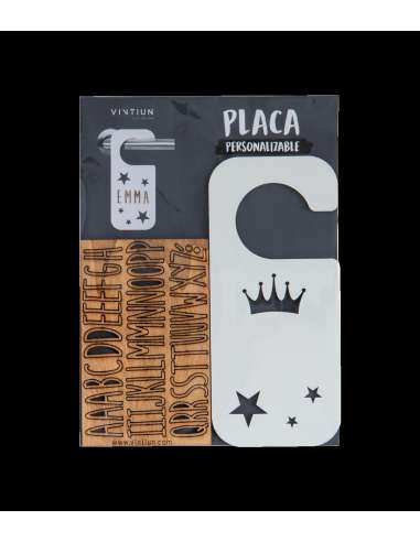 Placa Pomo Blanca c/ Corona y Estrella Placa Pomo Blanca c/ Corona y Estrella