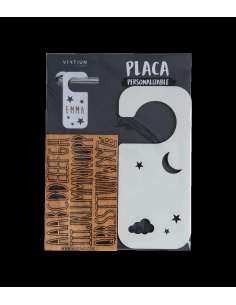 Placa Pomo Blanca Mariposas 2