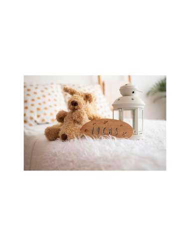 Placa Puerta Madera Ovalada Estrella