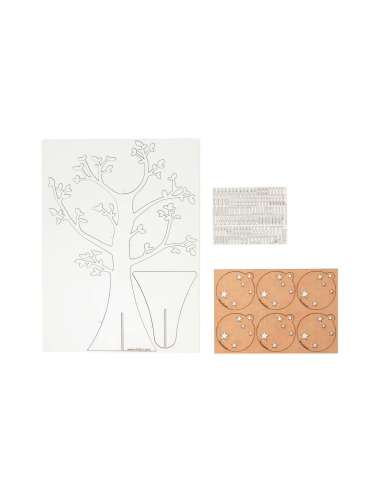 Arbol de Madera Blanco en Kit 6 Bolas Arbol de Madera Blanco en Kit 6 Bolas