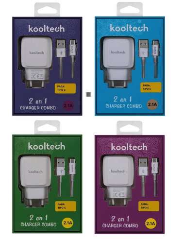 Cargador 220V C/Cable Usb a Tipo C Koolt