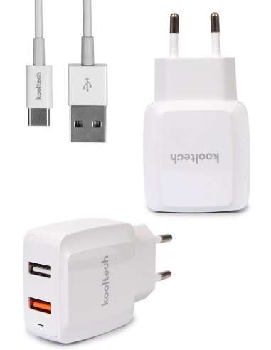 Cargador 220V C/Cable Usb a Tipo C Koolt