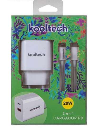 Cargador 220V C/Cable TipoC a Iphone 20W