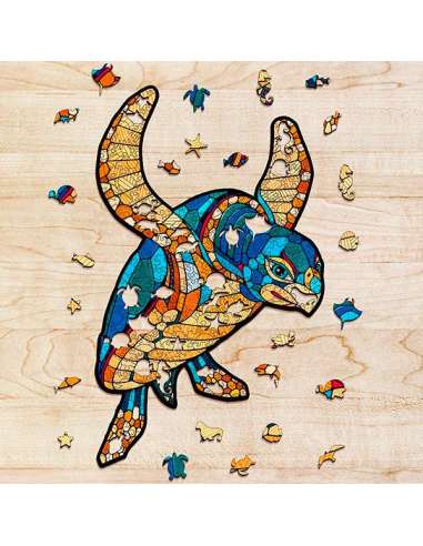 Puzzle Tortuga 300 Piezas Caja de Mader