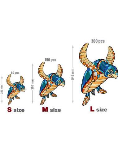 Puzzle Tortuga 300 Piezas Caja de Mader