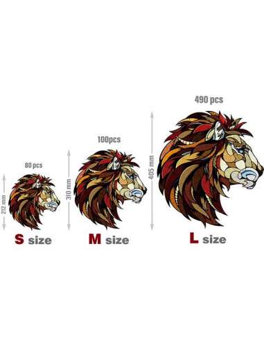 Puzzle Leon (M) 100 Piezas Caja de Mader