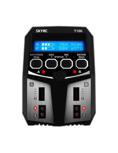 Cargador T100 Duo Lipo 2-4S 5 Amp. x2