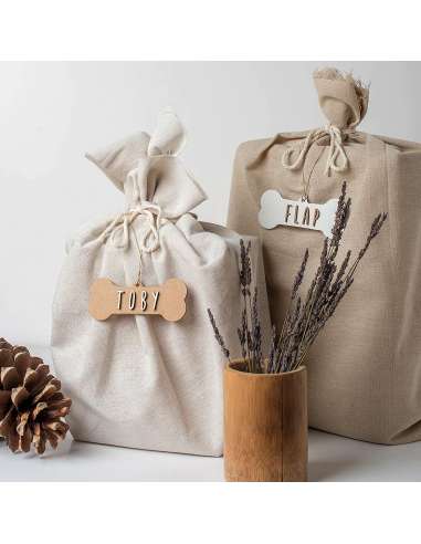 Kit 1 Hueso de 9 Cms. Color Blanco Letra