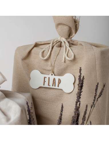 Kit 1 Hueso de 9 Cms. Color Blanco Letra