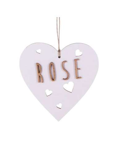 Corazon de 9 Cms. Color Blanco Letras Ma