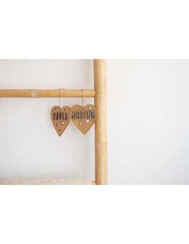 Corazon de 9 Cms. Color Blanco Letras Ma