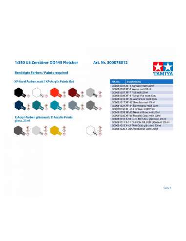 Maqueta 1:350 Destructor Fletcher D445