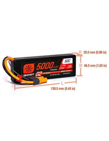 Bateria 7.4V 5000 Mah 2S 50C IC5 HardCas