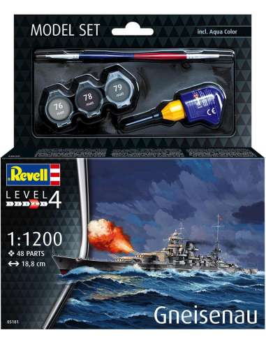Maqueta ModelSet Barco Gneisenau 1/1200.