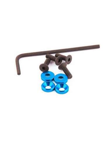 Arandelas Con Tornillo 3mm Aluminio Azul